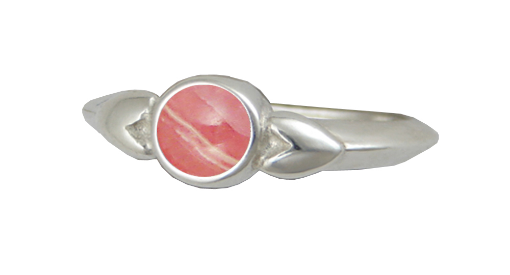 Sterling Silver When Two Hearts Are One Ring With Rhodocrosite Size 9